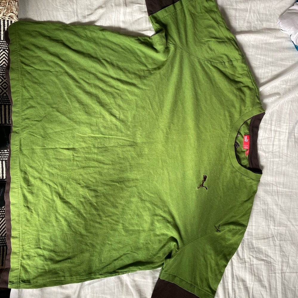 A Puma y2k, green and brown long sleeve.